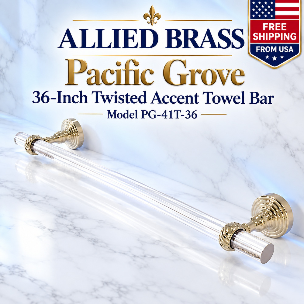 Allied Brass PG-41T-36 Pacific Grove 36" Acrylic Towel Bar Polished Nickel